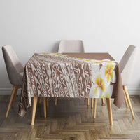 Tahiti Plumeria Tribal Pattern Tablecloth Wave Style Brown LT05 - Polynesian Pride