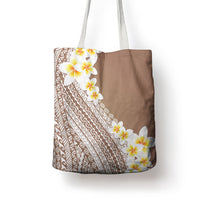 Tahiti Plumeria Tribal Pattern Tote Bag Wave Style Brown LT05 - Polynesian Pride