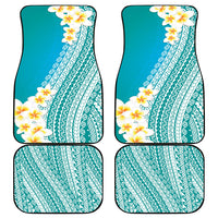 Tahiti Plumeria Tribal Pattern Car Mats Wave Style Turquoise LT05 - Polynesian Pride