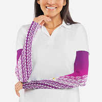 Tahiti Plumeria Tribal Pattern Arm Sleeves Wave Style Purple LT05 - Polynesian Pride