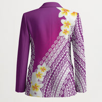 Tahiti Plumeria Tribal Pattern Blazer Wave Style Purple LT05 - Polynesian Pride