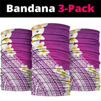 Tahiti Plumeria Tribal Pattern Neck Gaiter Wave Style Purple LT05 package One Size: 25*50cm Purple - Polynesian Pride