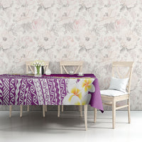 Tahiti Plumeria Tribal Pattern Tablecloth Wave Style Purple LT05 - Polynesian Pride