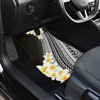 Tahiti Plumeria Tribal Pattern Car Mats Wave Style Black LT05 - Polynesian Pride