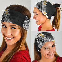 Tahiti Plumeria Tribal Pattern Neck Gaiter Wave Style Black LT05 - Polynesian Pride
