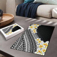 Tahiti Plumeria Tribal Pattern Puzzle Wave Style Black LT05 - Polynesian Pride