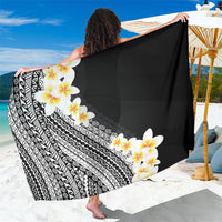 Tahiti Plumeria Tribal Pattern Sarong Wave Style Black LT05 One Size 44 x 66 inches Black - Polynesian Pride
