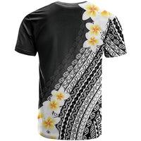 Tahiti Plumeria Tribal Pattern T Shirt Wave Style Black LT05 - Polynesian Pride