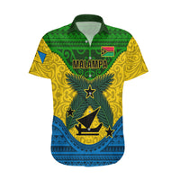 Personalized Vanuatu Malampa Province Hawaiian Shirt Coat Of Arms And Namele Fern Polynesian Pattern LT05 Yellow - Polynesian Pride
