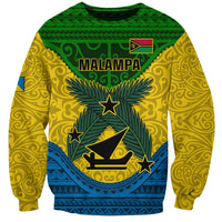 Personalized Vanuatu Malampa Province Sweatshirt Coat Of Arms And Namele Fern Polynesian Pattern LT05 Unisex Yellow - Polynesian Pride