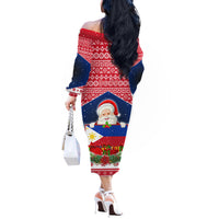 Personalised Philippines Christmas Off The Shoulder Long Sleeve Dress Filipino Parol Maligayang Pasko LT05 - Polynesian Pride