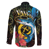 Vanuatu Fishing Family Matching Off The Shoulder Long Sleeve Dress and Hawaiian Shirt It's Time To Fish