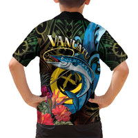 Vanuatu Fishing Family Matching Short Sleeve Bodycon Dress and Hawaiian Shirt It's Time To Fish LT05 - Polynesian Pride