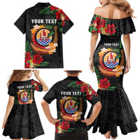 Personalised French Polynesia Outrigger Canoe Race Family Matching Mermaid Dress and Hawaiian Shirt Tropical Vibe LT05 - Polynesian Pride