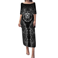 Aotearoa Toitu Te Tiriti Family Matching Puletasi and Hawaiian Shirt Ka Mua Ka Muri LT05 Mom's Dress Black - Polynesian Pride