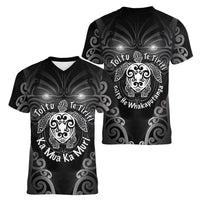 Aotearoa Toitu Te Tiriti Women V-Neck T-Shirt Ka Mua Ka Muri
