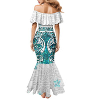 New Zealand Aotearoa Kia Ora Mermaid Dress Paua Shell Maori Silver Fern LT05 - Polynesian Pride