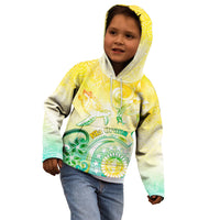 Personalised Cook Islands Kia Orana Kid Hoodie Polynesian Turtle With Circle Stars LT05 - Polynesian Pride
