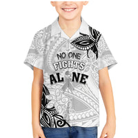 Personalised Polynesia Brain Cancer Family Matching Mermaid Dress and Hawaiian Shirt No One Fights Alone