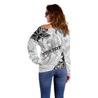Personalised Polynesia Brain Cancer Off Shoulder Sweater No One Fights Alone