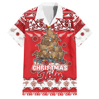 Personalised New Zealand Christmas In July Hawaiian Shirt Maori Kiwi Xmas Tree - Red LT05 Red - Polynesian Pride