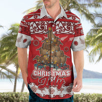 Personalised New Zealand Christmas In July Hawaiian Shirt Maori Kiwi Xmas Tree - Red LT05 - Polynesian Pride