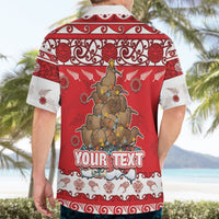 Personalised New Zealand Christmas In July Hawaiian Shirt Maori Kiwi Xmas Tree - Red LT05 - Polynesian Pride