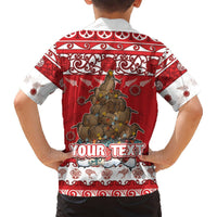 Personalised New Zealand Christmas In July Hawaiian Shirt Maori Kiwi Xmas Tree - Red LT05 - Polynesian Pride