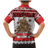 Personalised New Zealand July Christmas Family Matching Mermaid Dress and Hawaiian Shirt Maori Kiwi Xmas Tree - White