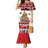 Personalised New Zealand July Christmas Mermaid Dress Maori Kiwi Xmas Tree - White LT05 Women White - Polynesian Pride