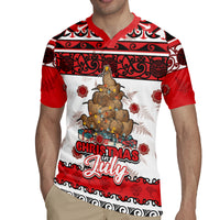 Personalised New Zealand July Christmas Rugby Jersey Maori Kiwi Xmas Tree - White