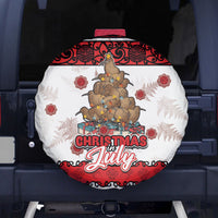 New Zealand July Christmas Spare Tire Cover Maori Kiwi Xmas Tree - White