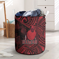 Hawaii King Kamehameha Laundry Basket With Hawaiian Ipu Motifs Red Version