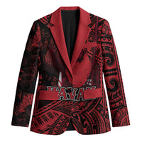 Hawaii King Kamehameha Blazer With Hawaiian Ipu Motifs Red Version