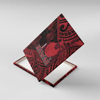 Hawaii King Kamehameha Canvas Wall Art With Hawaiian Ipu Motifs Red Version