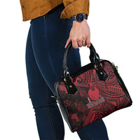 Hawaii King Kamehameha Shoulder Handbag With Hawaiian Ipu Motifs Red Version