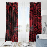 Hawaii King Kamehameha Window Curtain With Hawaiian Ipu Motifs Red Version