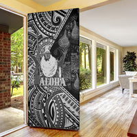 Hawaii King Kamehameha Door Cover With Hawaiian Ipu Motifs Black Version