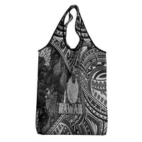 Hawaii King Kamehameha Grocery Bag With Hawaiian Ipu Motifs Black Version