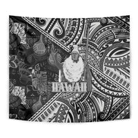 Hawaii King Kamehameha Tapestry With Hawaiian Ipu Motifs Black Version