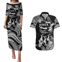 Hawaii Beautiful Hula Dancers Couples Matching Puletasi and Hawaiian Shirt With Ipu Keke And Pahu Drum