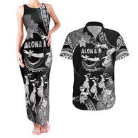 Hawaii Beautiful Hula Dancers Couples Matching Tank Maxi Dress and Hawaiian Shirt With Ipu Keke And Pahu Drum