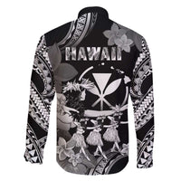 Hawaii Beautiful Hula Dancers Family Matching Off The Shoulder Long Sleeve Dress and Hawaiian Shirt With Ipu Keke And Pahu Drum