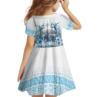 Hawaii Sugar Plantation Kid Short Sleeve Dress With Hawaiian Tapa Pattern