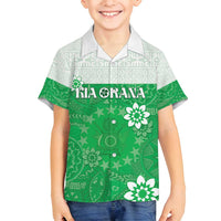 Cook Islands Maori Language Week Family Matching Off Shoulder Maxi Dress and Hawaiian Shirt Pacific Tapa Pattern