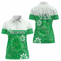 Cook Islands Maori Language Week Women Polo Shirt Pacific Tapa Pattern