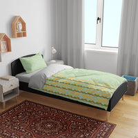 Hawaii Shell Tiare Anthurium Heliconia Lei Bedding Set With Tapa Pattern Baby Green