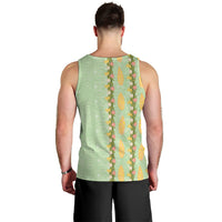 Hawaii Shell Tiare Anthurium Heliconia Lei Men Tank Top With Tapa Pattern Baby Green