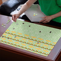 Hawaii Shell Tiare Anthurium Heliconia Lei Puzzle With Tapa Pattern Baby Green