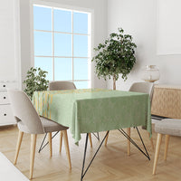 Hawaii Shell Tiare Anthurium Heliconia Lei Tablecloth With Tapa Pattern Baby Green